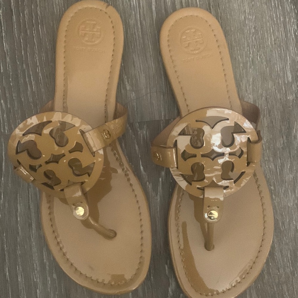 Tory Burch | Tan patent leather Miller Sandals